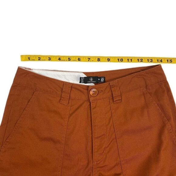 VOLCOM TRUE TO THIS MEN Size 26 Burnt Orange Stretch Casual Pants Chino Cuffed - Picture 10 of 10